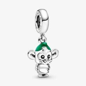 Pandora Mouse Charm with Green Hat